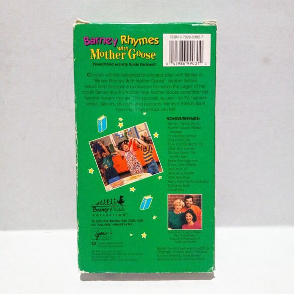 Barney Rhymes With Mother Goose (VHS, 1993)-Lyons Group-Slipcase-White Tape - Picture 2 of 7